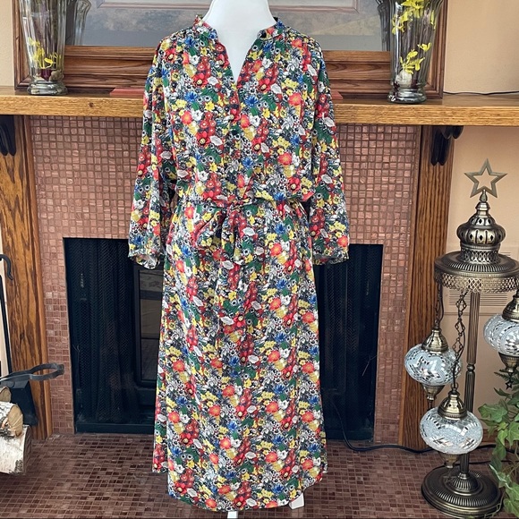 Rebecca Minkoff Tina Tie Waist Floral Midi Dress - Picture 3 of 14